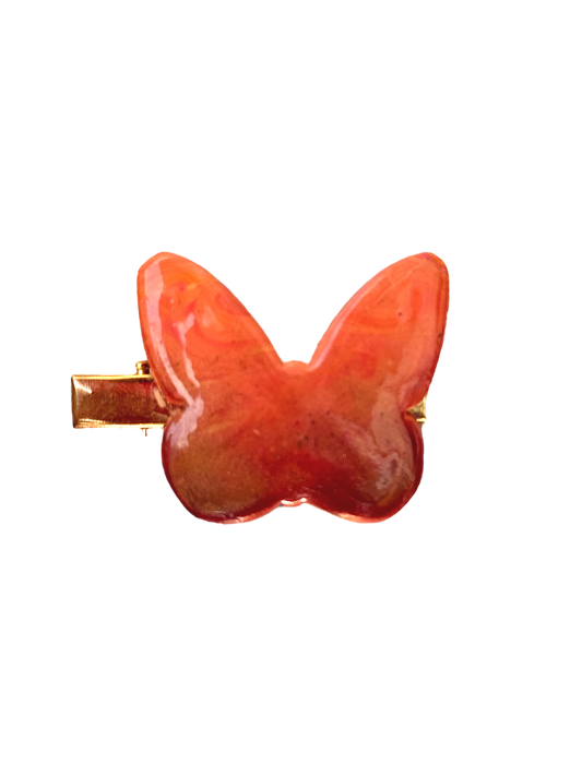 Butterfly Hair Clip - Burnt Apple